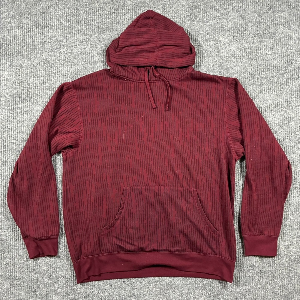 Highland Outfitters Men's Sweatshirt Large Hooded Pinstriped Pullover Streetwear